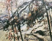 Lovis Corinth Walchensee mit Herzogstand im Schnee oil